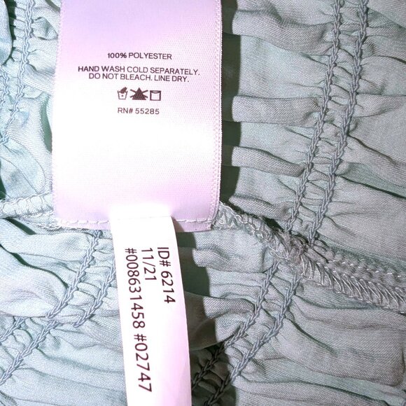 Express | Mint Green Allover Smocked Ruffle Tank Top Blouse | Size Small - Picture 7 of 9